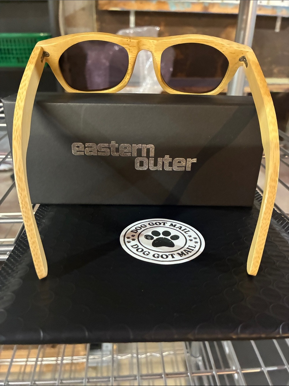 Eastern Outer Bamboo Sunglasses with Green Lenses - Picture 6 of 8